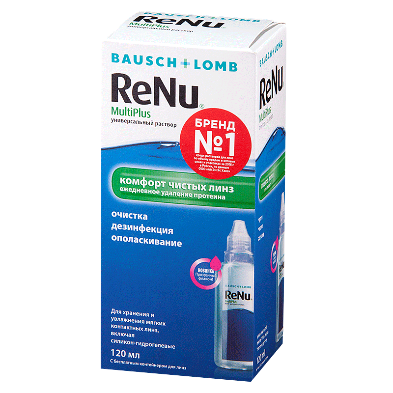 Раствор ԽՆԱՄՔԻ ՄԻՋՈՑՆԵՐ ReNu Multi Plus լուծույթ ոսպնյակների համար 120մլ