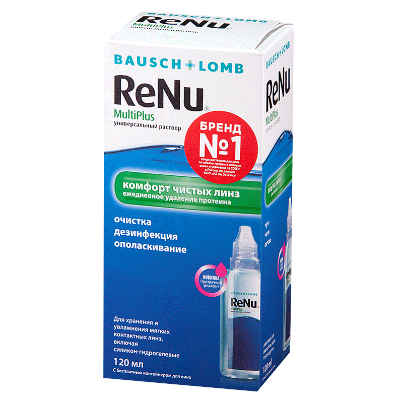 Раствор ԽՆԱՄՔԻ ՄԻՋՈՑՆԵՐ Լուծույթ լինզաների համար ReNu Multi Plus 120մլ