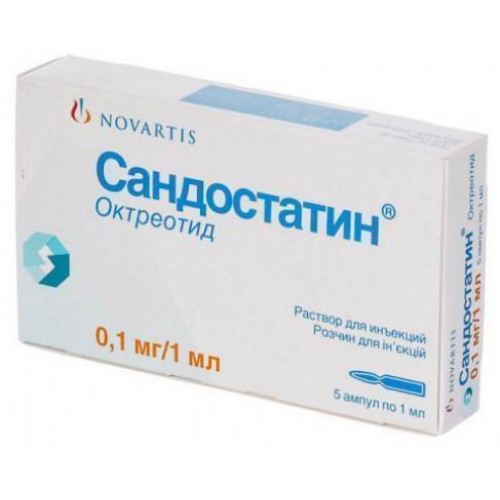 Сандостатин MEDICINES Sandostatin ampoules 0,1mg/ml; 1ml x 5