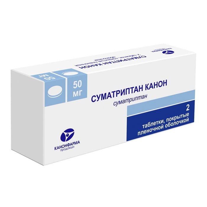 Суматриптан MEDICINES Sumatriptan Canon tablets 50mg x 2