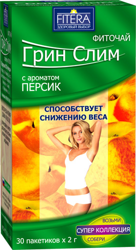 Чай MEDICINES Tea Green Slim with Peach 30 teabags