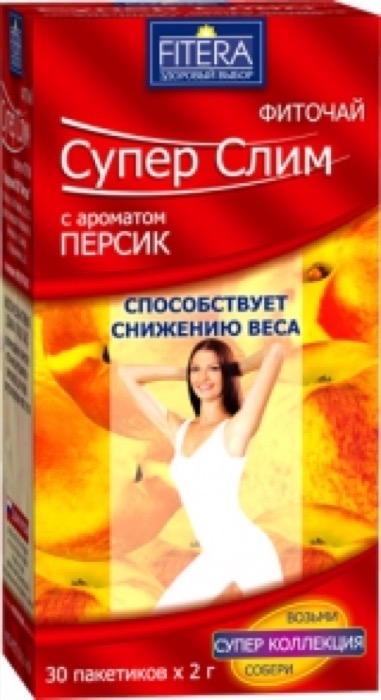 Чай ЛЕКАРСТВЕННЫЕ СРЕДСТВА Чай Супер слим (персик) 30пак