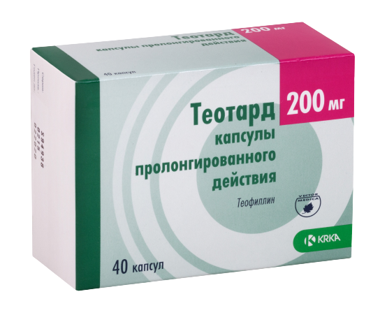 Теотард ЛЕКАРСТВЕННЫЕ СРЕДСТВА Теотард капсулы 200мг x 40