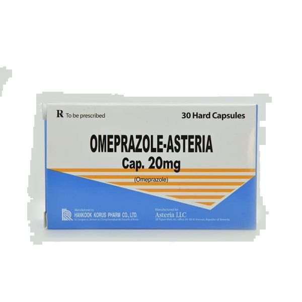 Омепразол ԴԵՂՈՐԱՅՔ Օմեպրազոլ-Աստերիա դեղապատիճներ 20մգ  N30
