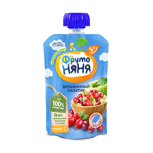 Фруто FOR KIDS Fruto Nyanya puree vitamin salad 90g