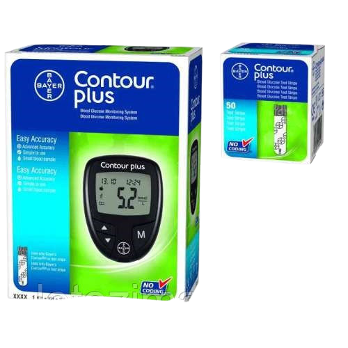 Глюкометр МЕДИЦИНСКИЕ ПРИНАДЛЕЖНОСТИ Глюкометр Contour Plus + Стриппы Contour Plus N50 4343