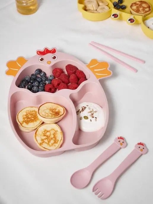 Счастливый FOR KIDS Happy baby bowl with two lids 011