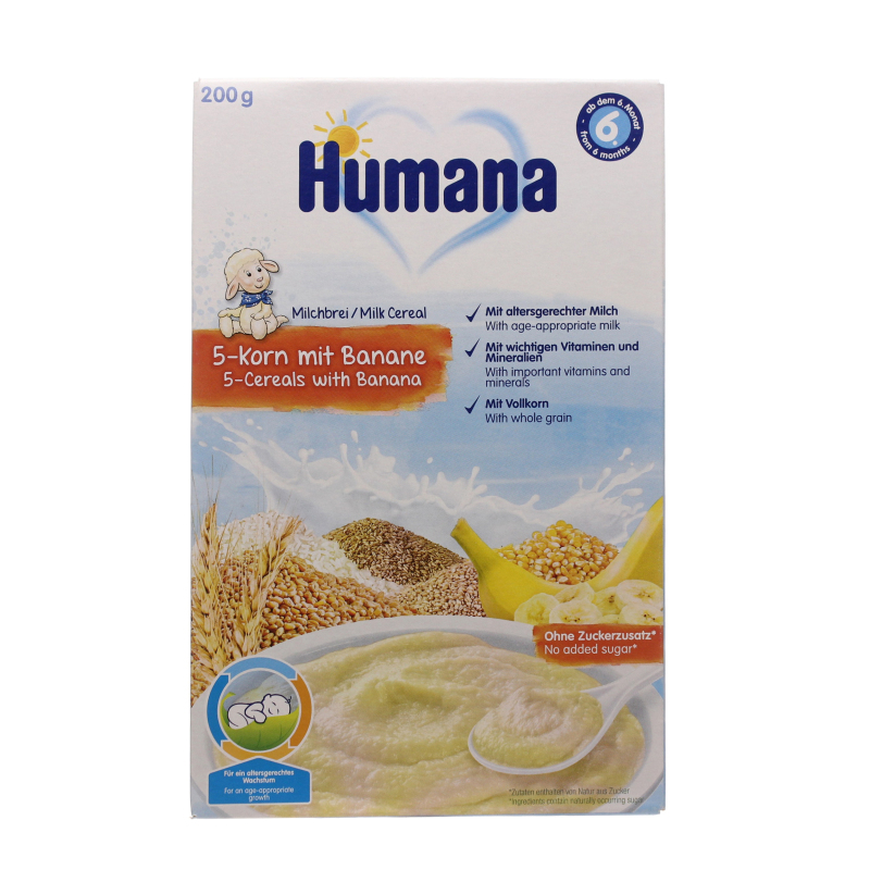 Хумана FOR KIDS Humana milk porridge 5 cereals with banana 6+ months 200g