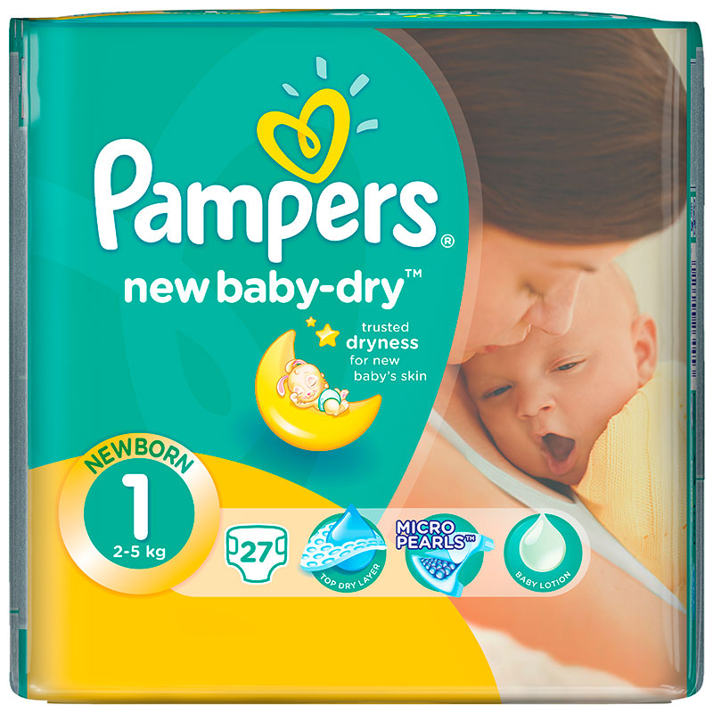 Памперс FOR KIDS Pampers diapers #1 small 2-5kg 27pcs