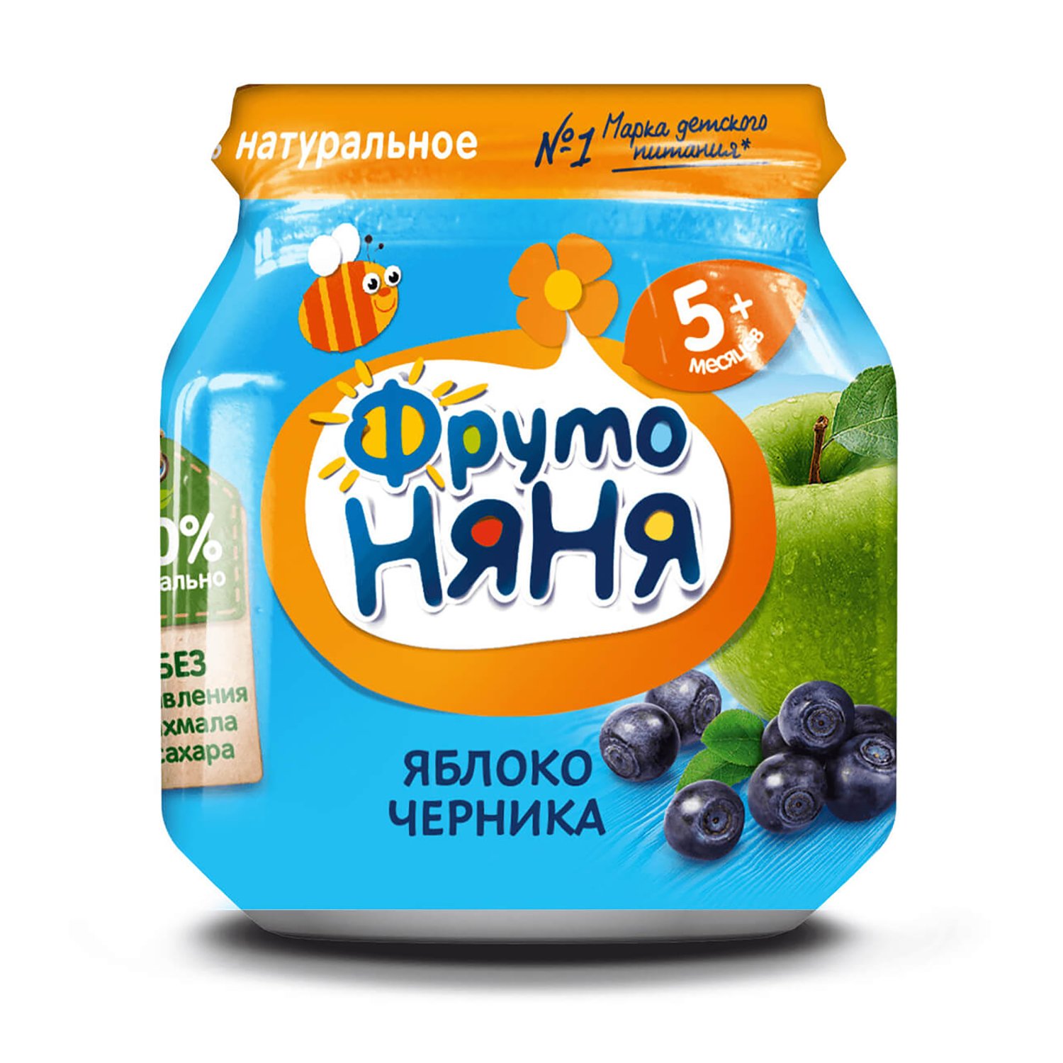 Фруто FOR KIDS Fruto Nyanya apple, blueberry puree 100g