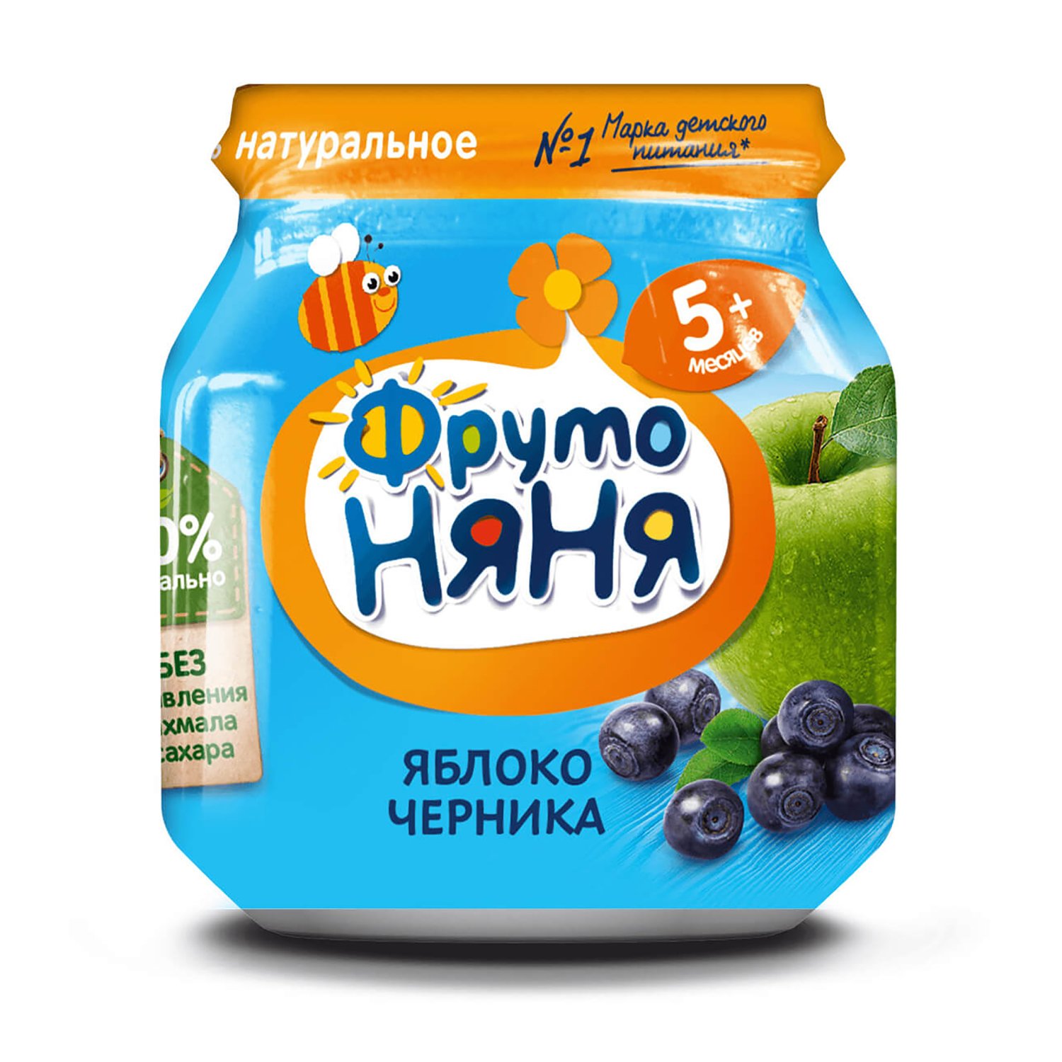 Фруто ПРОДУКТЫ ДЛЯ ДЕТЕЙ Фруто Няня пюре из яблоко черника 100г.