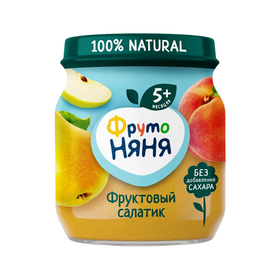 Фруто ПРОДУКТЫ ДЛЯ ДЕТЕЙ Фруто Няня пюре фруктовый салатик 100гр.