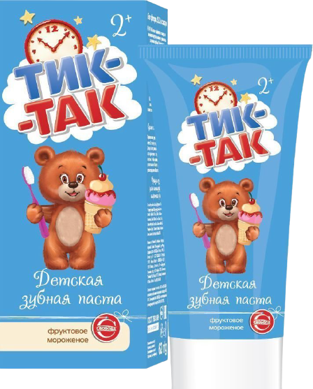 Тик FOR KIDS Tik-Tak Toothpaste for children fruit ice cream 62g