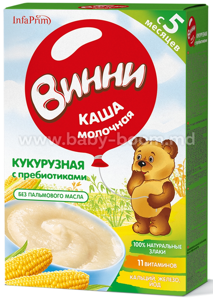 Винни ПРОДУКТЫ ДЛЯ ДЕТЕЙ Винни каша молочная кукурузная с 5м,200 г