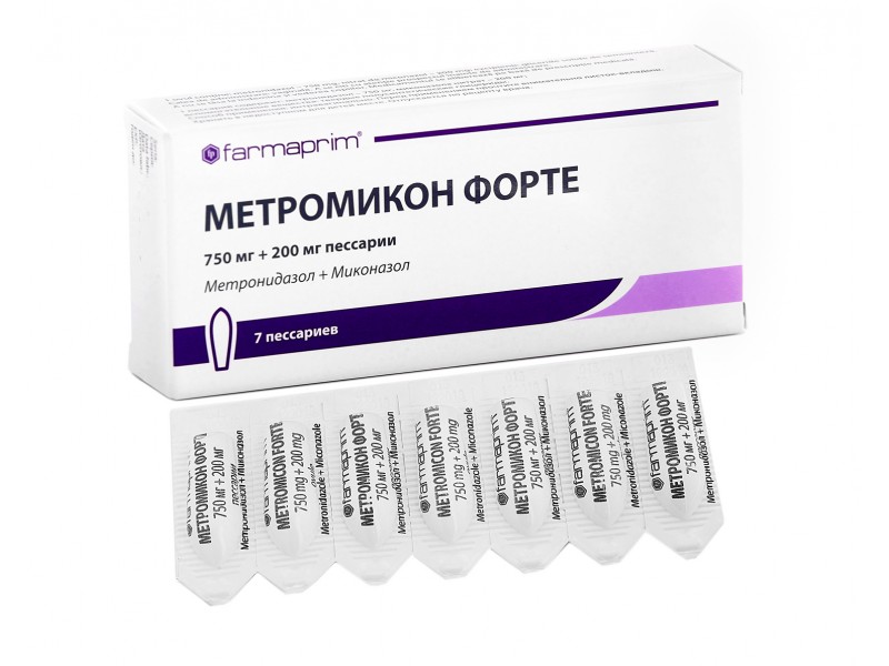 Метромикон MEDICINES Metromicon Forte vaginal suppositories 750mg+200mg x 7 Farmaprim