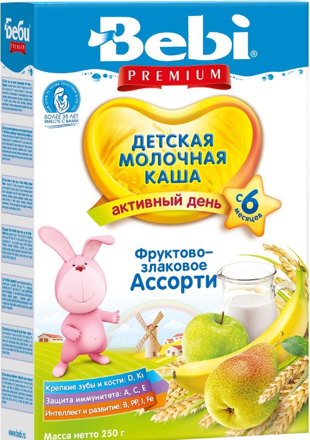 Беби FOR KIDS Baby Premium fruit-cereal assortment porridge 6+ months 250g