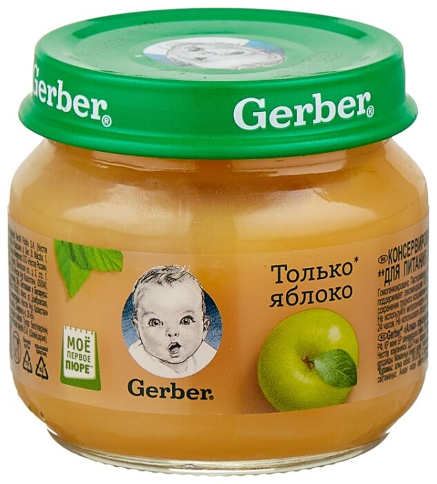 Гербер FOR KIDS Гербер пюре яблочное с 4 месяцев, 80г 3397