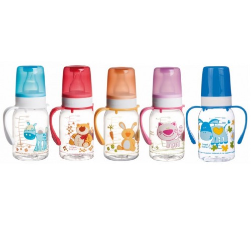 Канпол FOR KIDS Canpol plastic anti-colic feeding bottle with handles 3+ months 120ml #4162