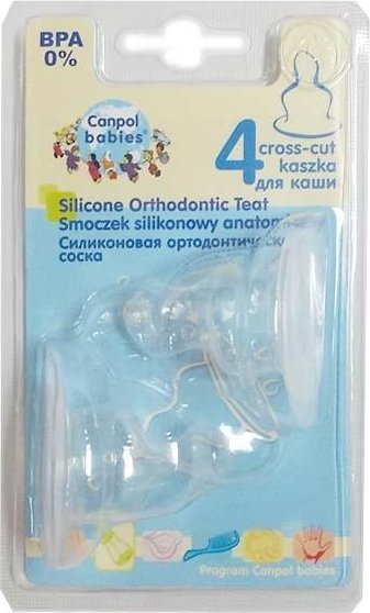 Канпол FOR KIDS Canpol Orthodontic silicone nipple for porridge 2pcs 5655