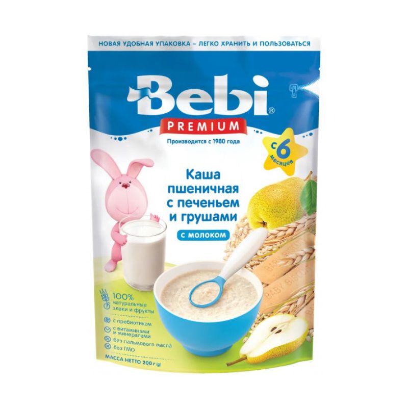 Беби FOR KIDS Baby Premium milk wheat porridge with cookies and pear 6+ months 200g