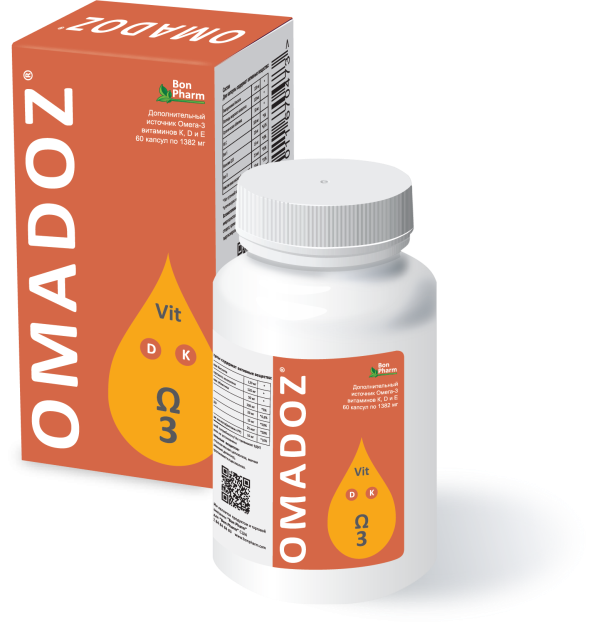 Омадоз ԴԵՂՈՐԱՅՔ Օմադոզ Օմեգա-3 (Կարդելիպ) դեղապատիճներ 1382մգ x 60