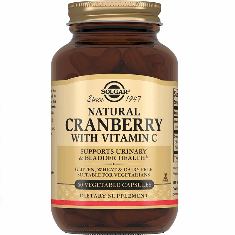 Клюква MEDICINES Natural cranberry with Vitamin C capsules x 60 Solgar