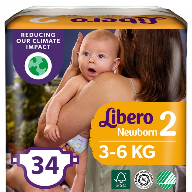 Либеро FOR KIDS Libero diapers for newborns #2 3-6kg 34pcs