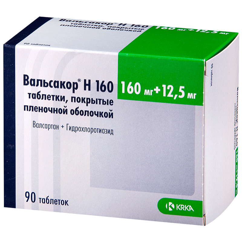 Вальсакор ԴԵՂՈՐԱՅՔ Վալսակոր H160 դեղահատեր 160մգ+12,5մգ x 90