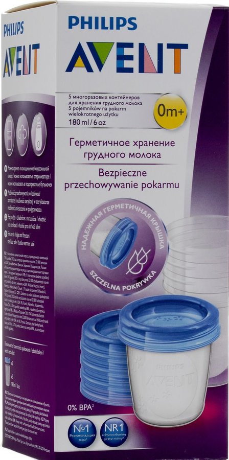 Авент ПРОДУКТЫ ДЛЯ ДЕТЕЙ Авент тара для хранения грудного молока 180мл #619/05