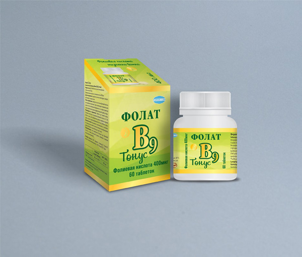 Фолат MEDICINES Folate B9 Tonus tablets 400mg x 60