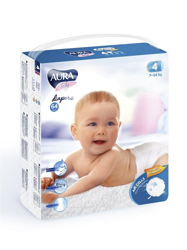 Аура FOR KIDS Aura baby diapers # 4 (7-14kg) N64