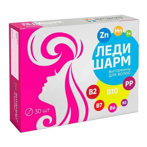 Ледишарм MEDICINES Ladysharm vitamins for hair tab. N30