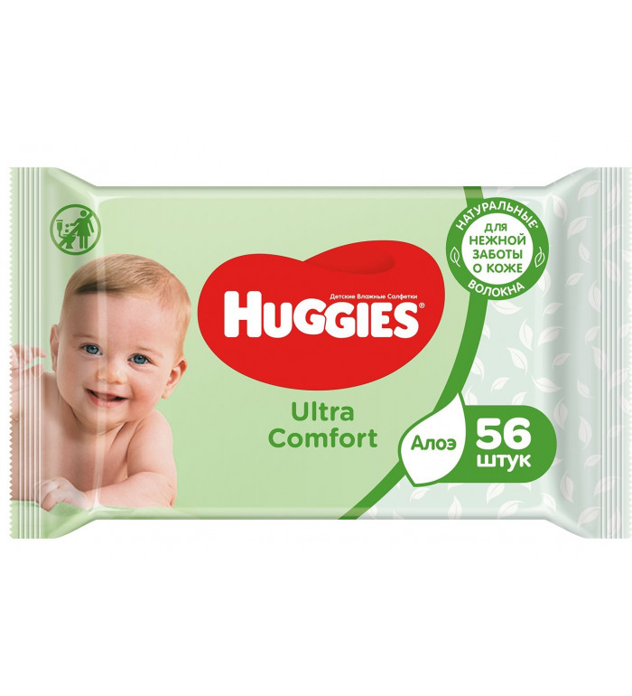 Хаггис FOR KIDS Huggies Ultra Comfort wet wipes aloe 56pcs
