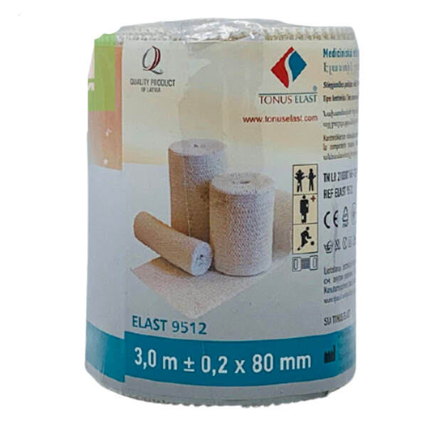 Бинт MEDICAL SUPPLIES Bandage medical elastic tape 80mmX3.0m