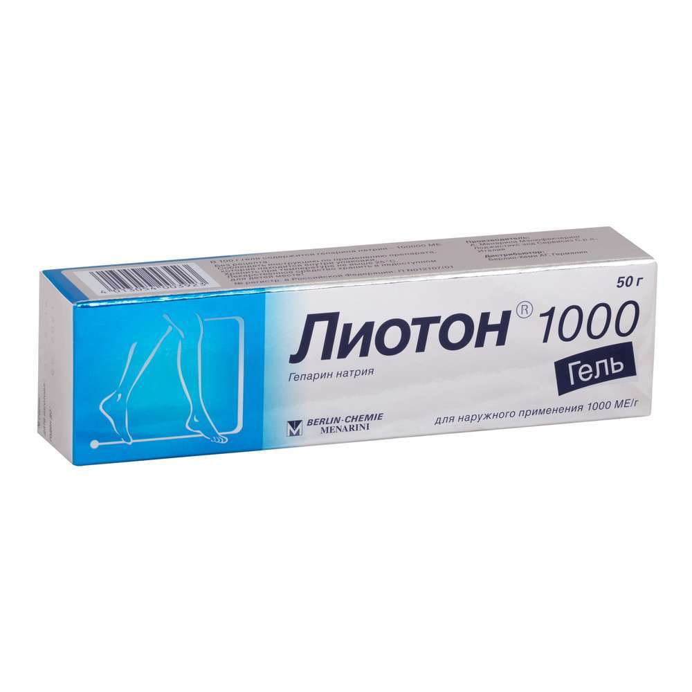 Лиотон ЛЕКАРСТВЕННЫЕ СРЕДСТВА Лиотон гель 1000МЕ 50г