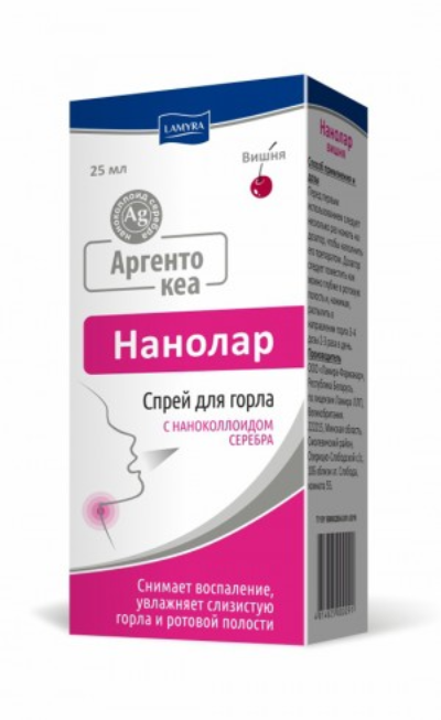 Нанолар MEDICINES Nanolar Throat Spray Cherry Argento Kea 25ml