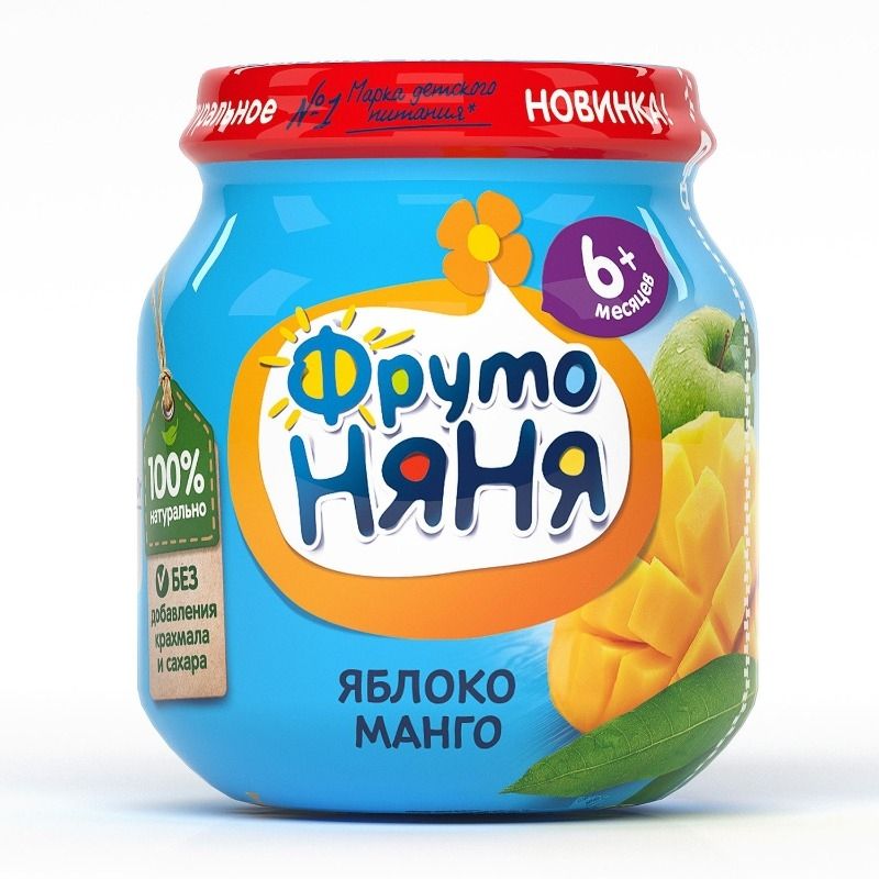 Фруто ПРОДУКТЫ ДЛЯ ДЕТЕЙ Фруто Няня пюре яблоко манго 6м+ 100г