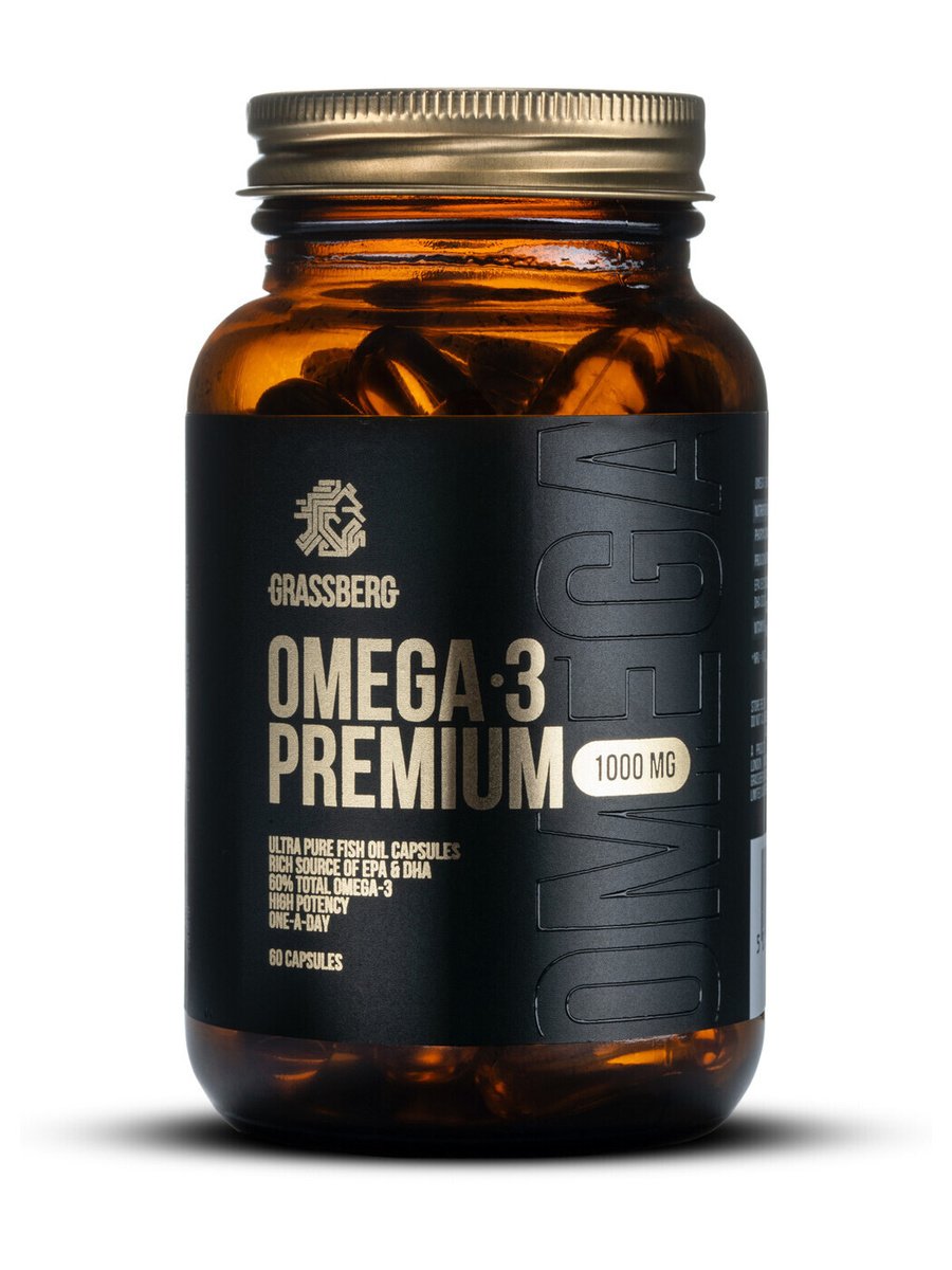 Омега MEDICINES Omega-3 Premium capsules 1000mg x 60 Grassberg