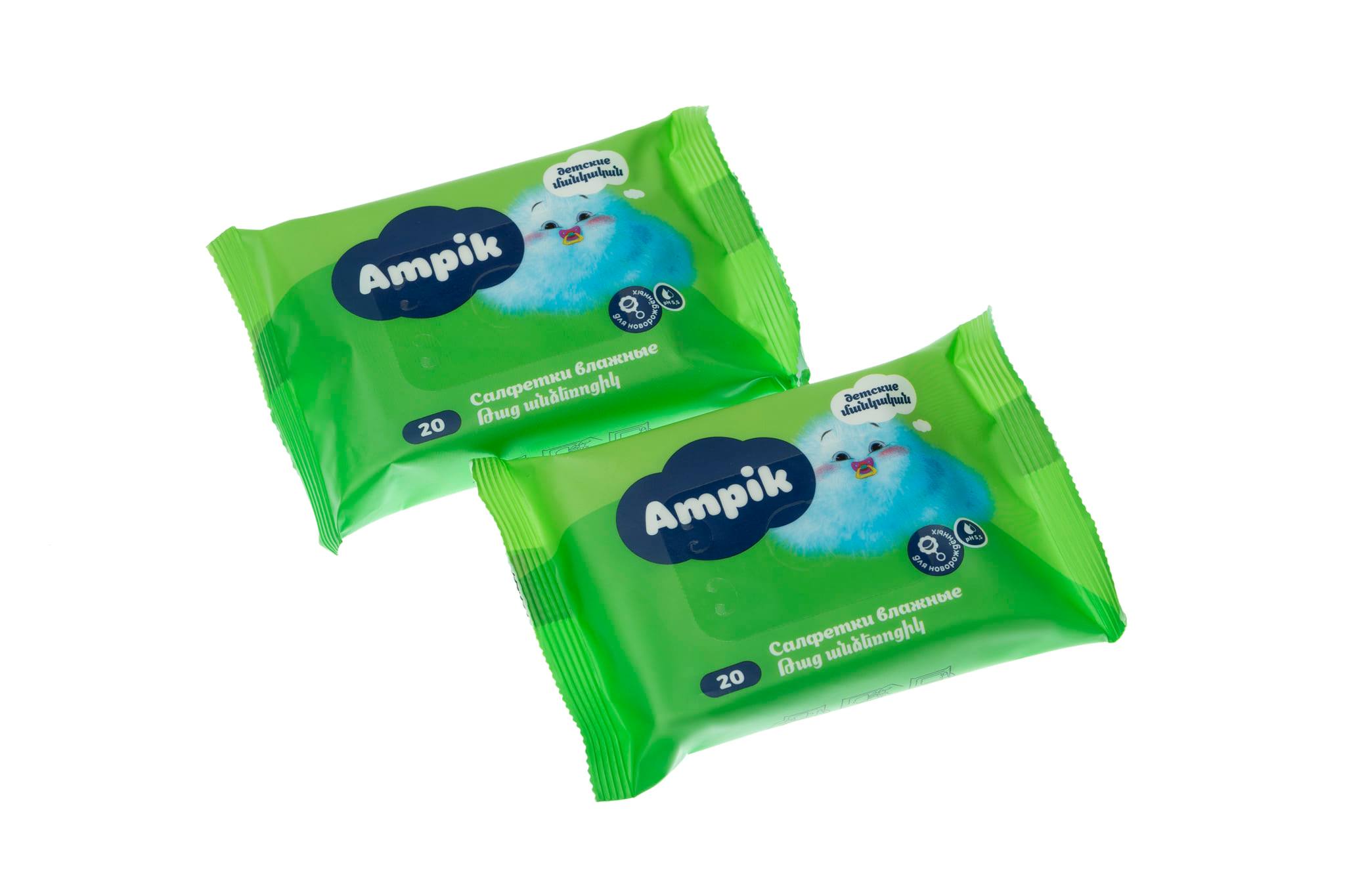 Ампик CARE PRODUCTS Ampik wet wipes for sensitive skin x 20