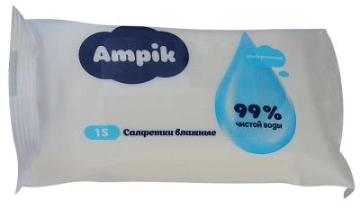 Ампик CARE PRODUCTS Ampik universal wet wipes 15pcs