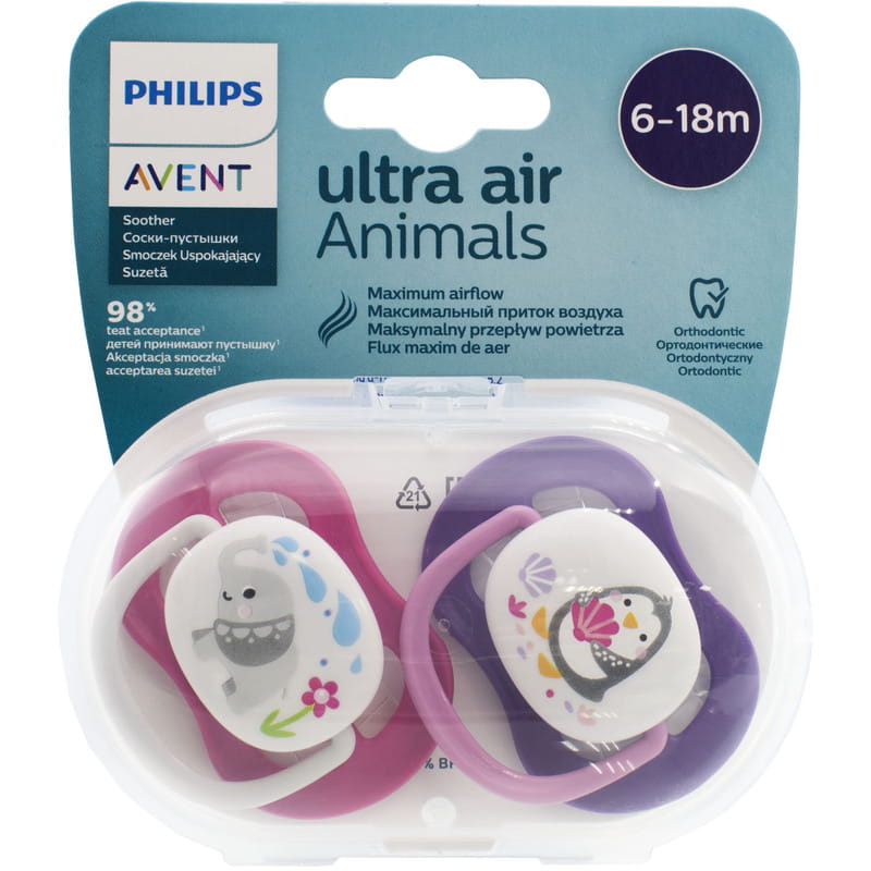 Авент FOR KIDS Avent silicone soothers 6-18 months #080/16