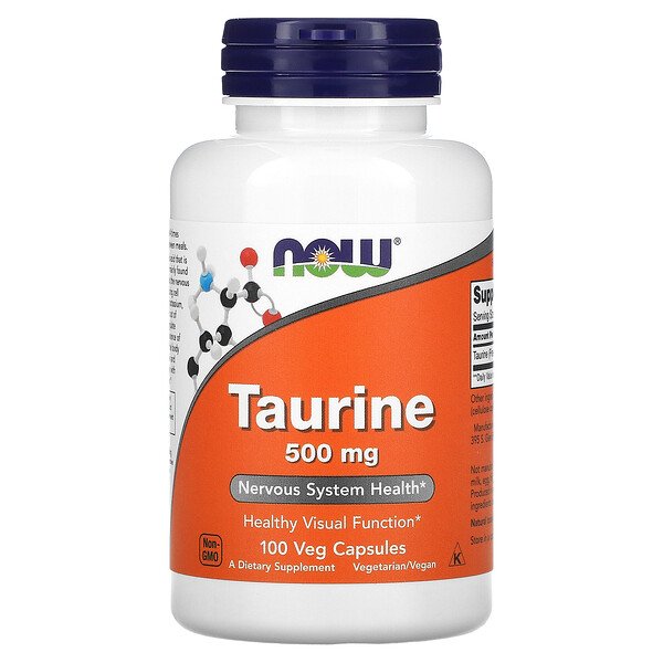 Таурин MEDICINES Taurine capsules 500mg x 100 Now Foods