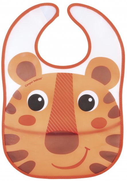 Канпол FOR KIDS Canpol Bib waterproof Hello Little, orange 4101