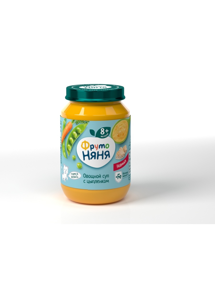 Фруто FOR KIDS Fruto Nyanya puree vegetable soup with chicken 8+ months 190g