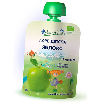 Флер FOR KIDS Fleur Alpine apple puree 4+ months 90g