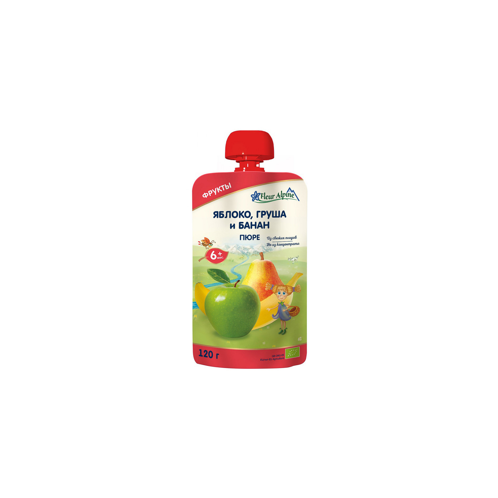 Флер FOR KIDS Fleur Alpine puree apple, pear, banana from 6 months 120g 00039