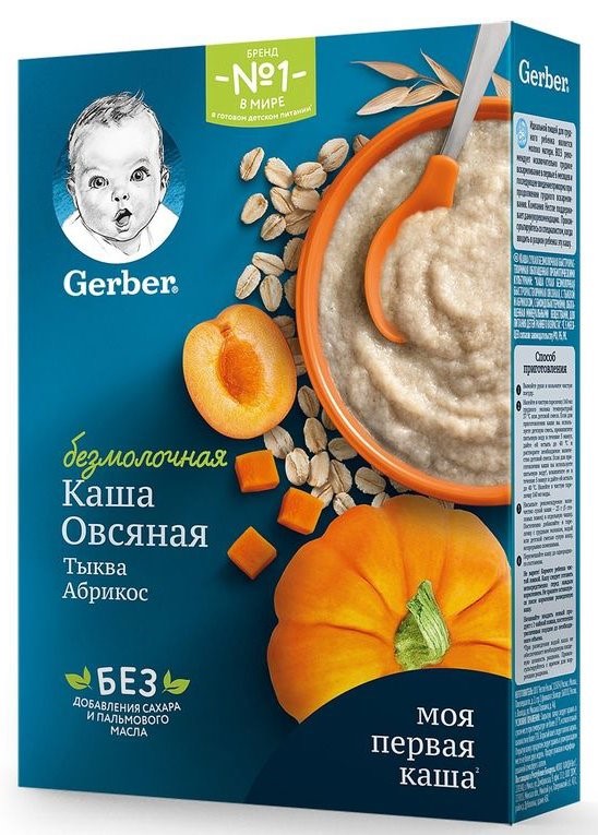 Гербер FOR KIDS Gerber dairy-free oat porridge with pumpkin and apricot 6+ months 180g