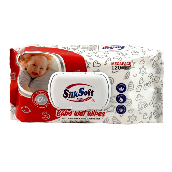 СилкСофт CARE PRODUCTS SilkSoft baby wipes 0m+ 120pcs