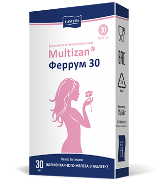 Мультизан MEDICINES Multizan Ferrum tablets 30mg x 30