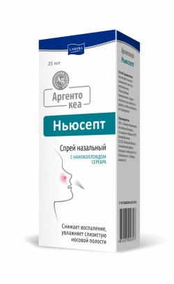 Ньюсепт MEDICINES Newsept Argento Kea mint nasal spray 25ml